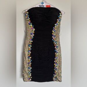 Clarisse Black Sequin Short Dress
